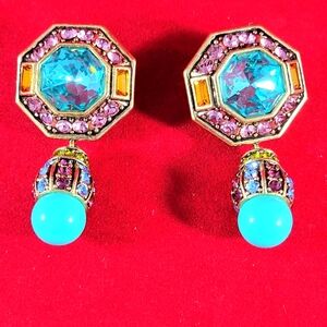 RETIRED HEIDI DAUS BRONZ COLECTION ERRINGS. SIGNED